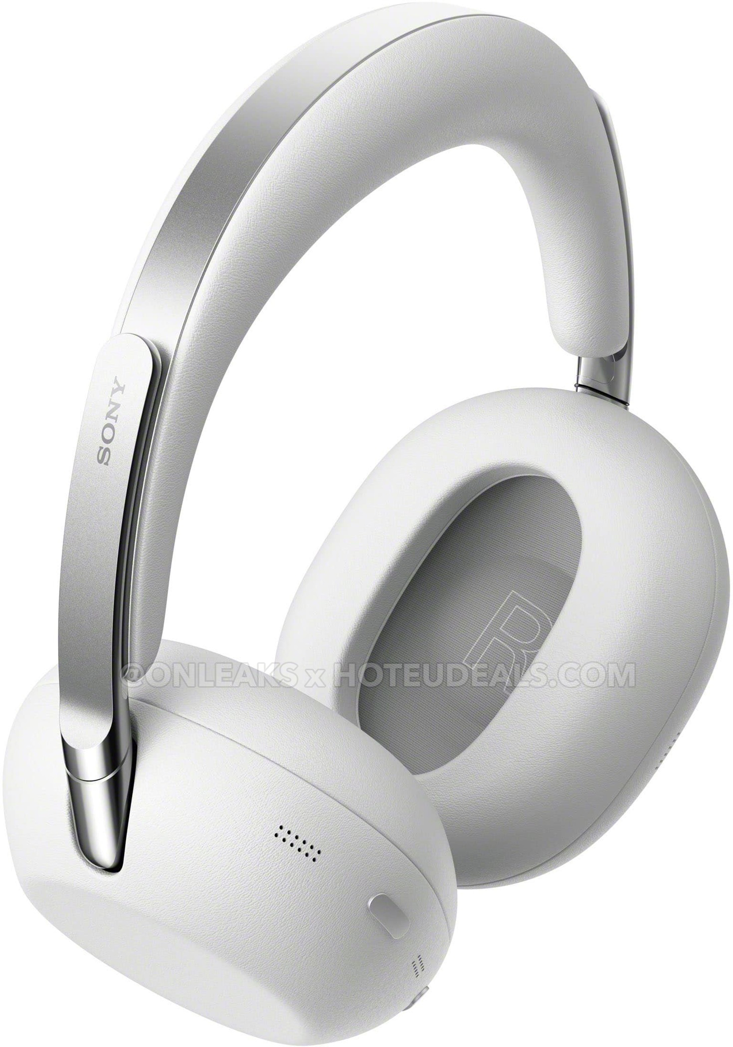 Sony 1000X The ColleXion in White &mdash; chrome SONY-branded headband slider